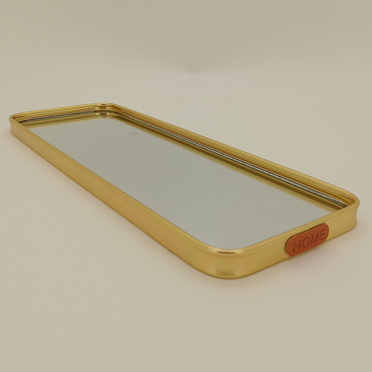 Bandeja Espelhada Metal Dourada 35x12cm para Servir Bebidas e Petiscos