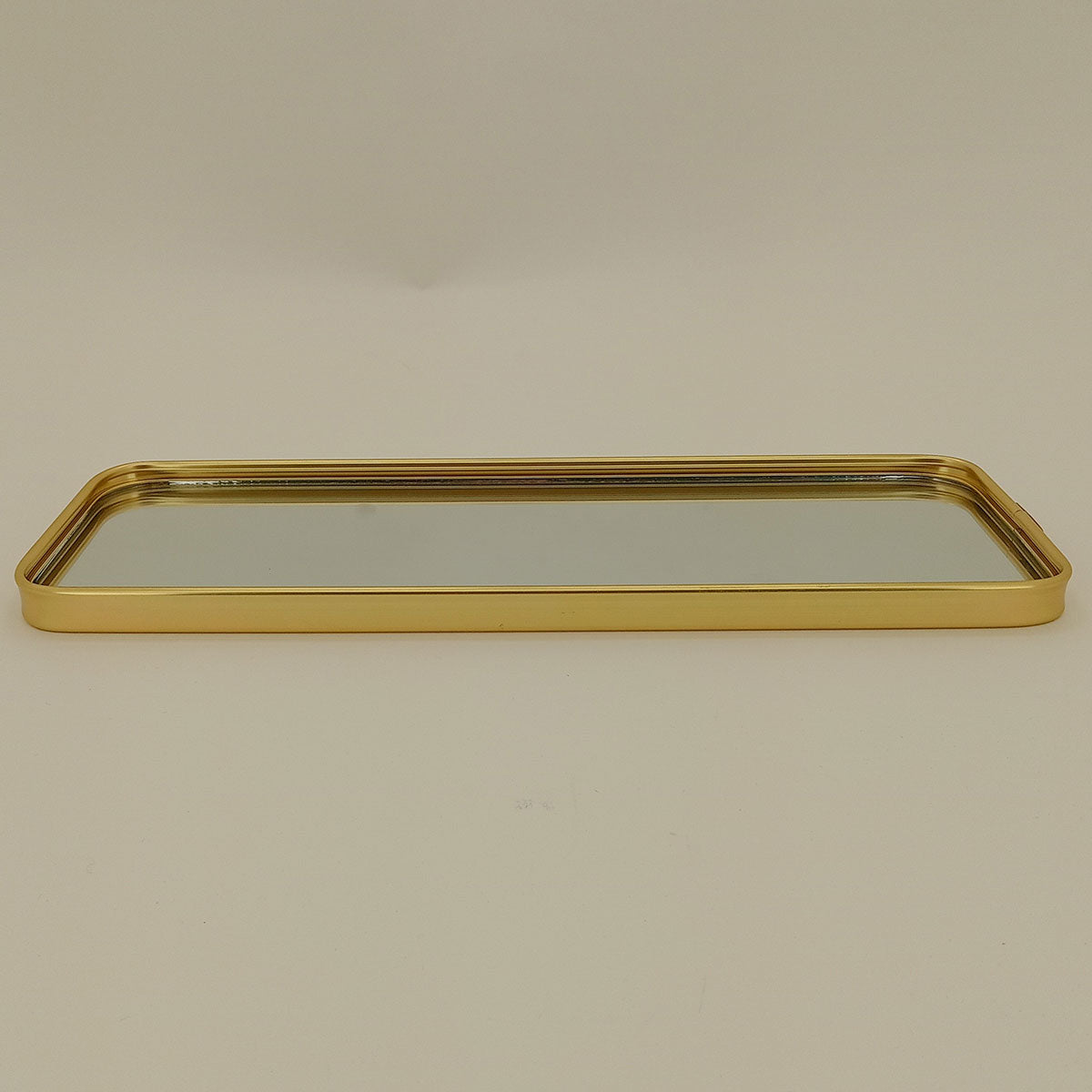 Bandeja Espelhada Metal Dourada 35x12cm para Servir Bebidas e Petiscos