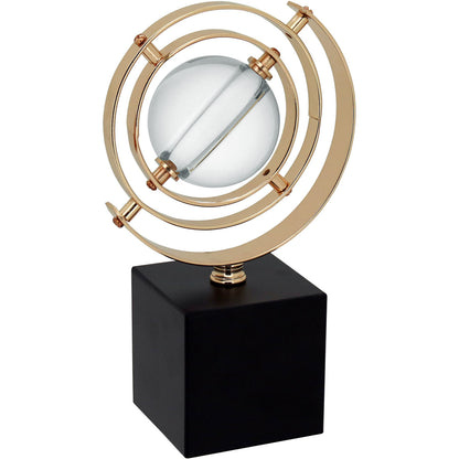 Escultura Decorativa em Metal Dourado 23x15cm para Ambientes