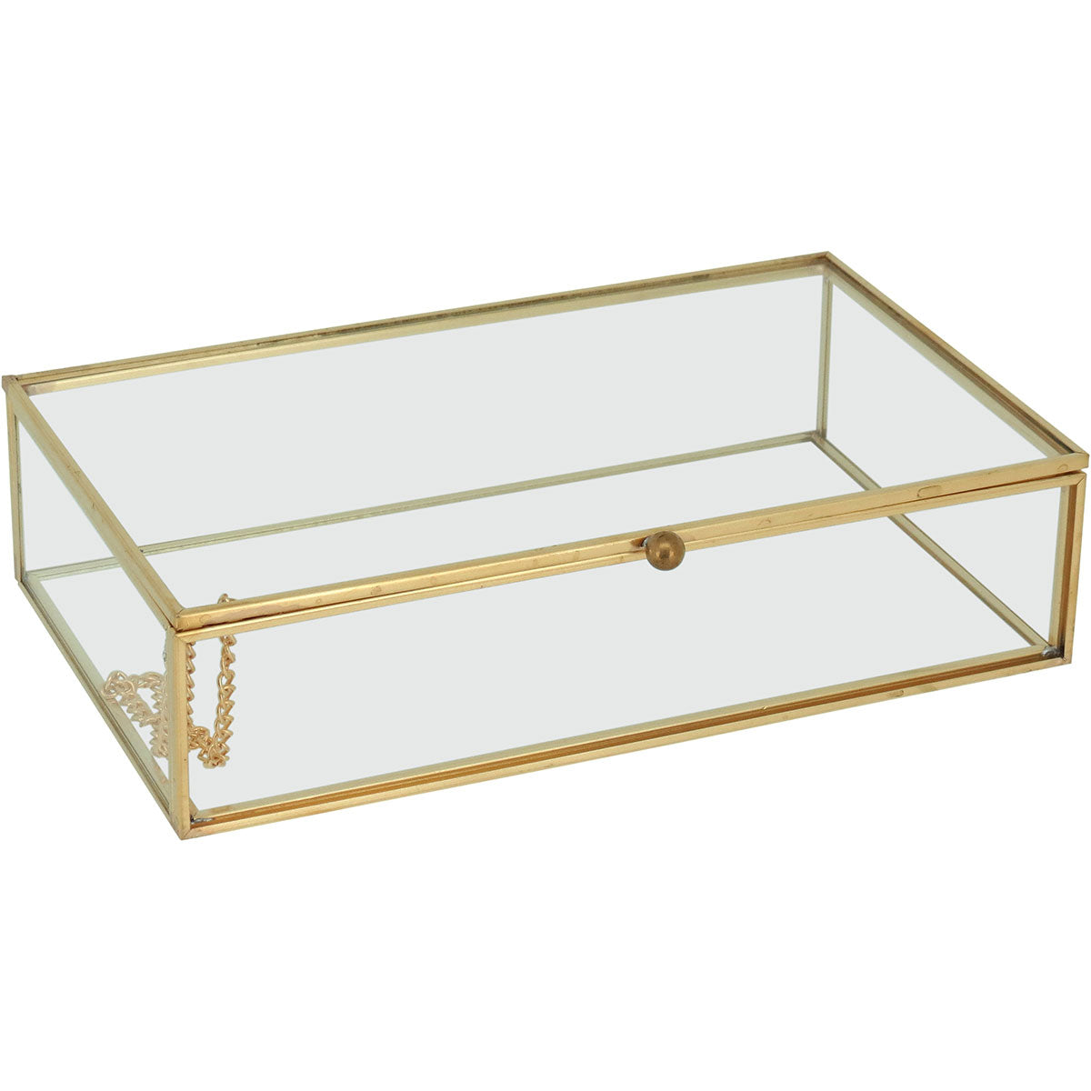 Porta Joias de Vidro Transparente 5x20x12cm para Organização de Joias