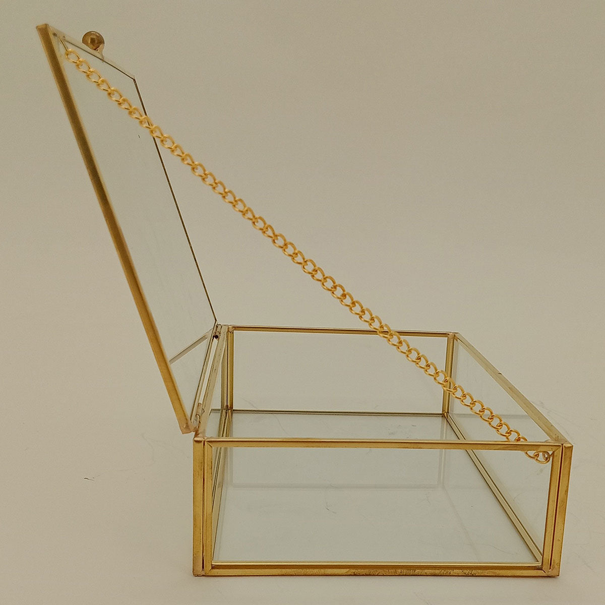 Porta Joias de Vidro Transparente 5x20x12cm para Organização de Joias