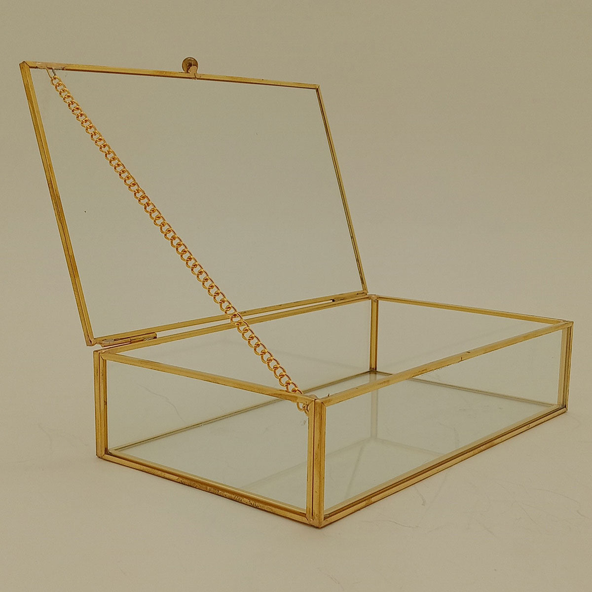 Porta Joias de Vidro Transparente 5x20x12cm para Organização de Joias