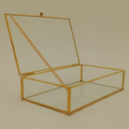 Porta Joias de Vidro Transparente 5x20x12cm para Organização de Joias