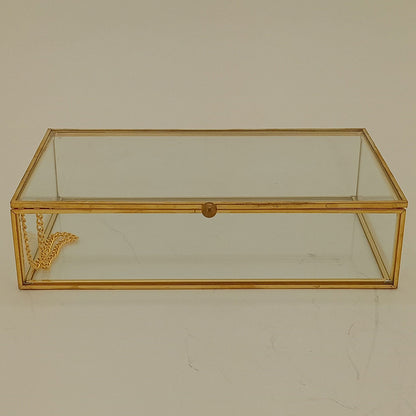 Porta Joias de Vidro Transparente 5x20x12cm para Organização de Joias