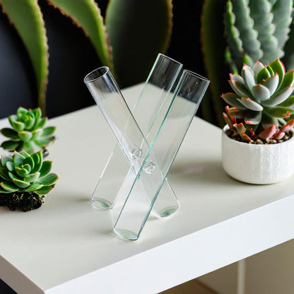 Vaso Tubos Borossilicato 12x21x13cm Transparente