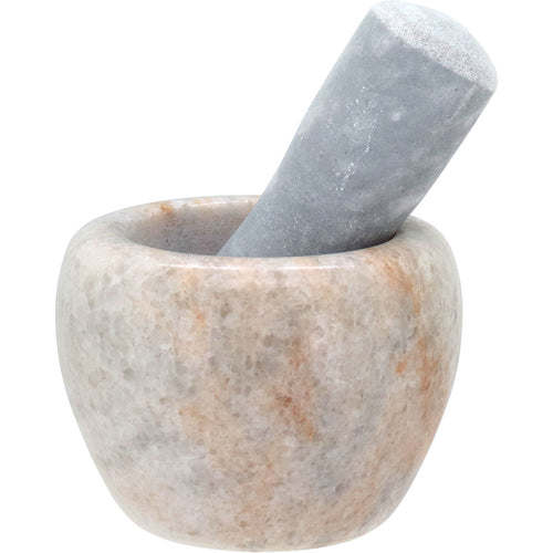 Pilão de Mármore Marfim 8x10cm para Moer e Triturar Ingredientes