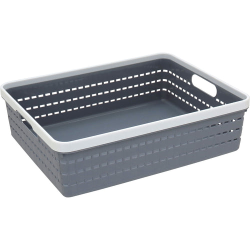 Caixa Organizadora Plástica Cinza 10x26x34cm para Armazenamento