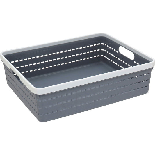 Caixa Organizadora Plástica Cinza 10x26x34cm para Armazenamento