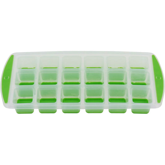 Forma de Gelo Plástica Verde 3x13x27cm para Cubos de Gelo Uniformes