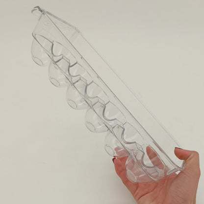 Porta Ovos Acrílico Transparente para Geladeira 8x12x32cm