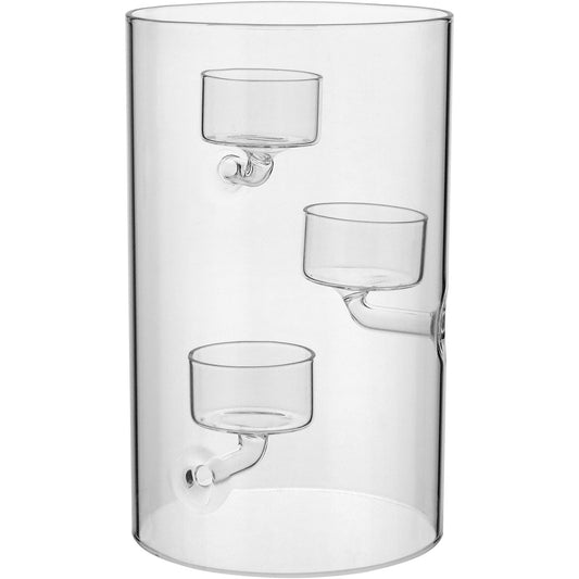 Castiçal Porta Velas 3 Velas Borossilicato Transparente 20x12cm