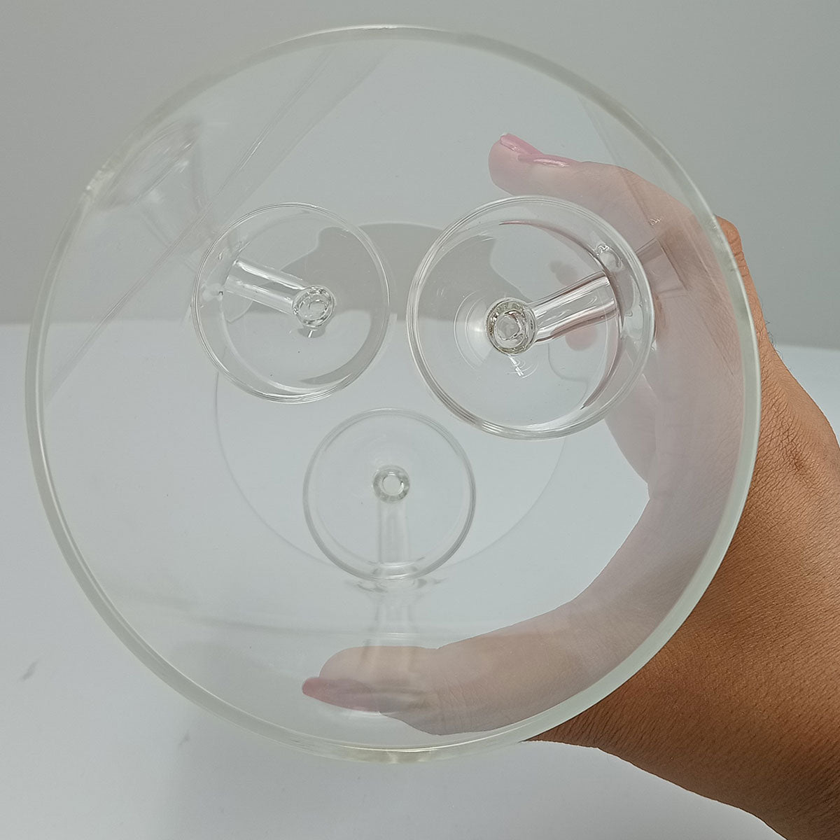 Castiçal Porta Velas 3 Velas Borossilicato Transparente 20x12cm