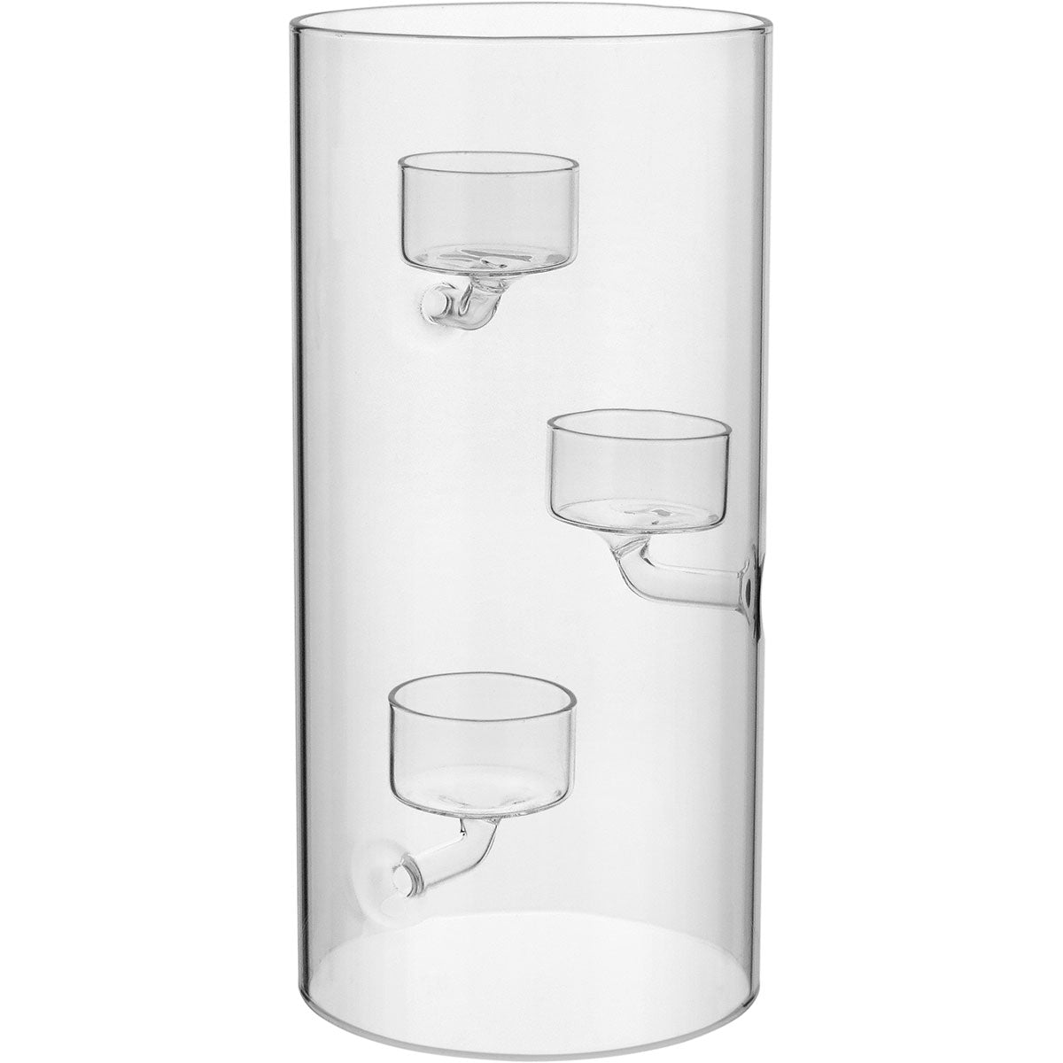 Castiçal Porta Velas 3 Velas Borossilicato Transparente 25x12cm