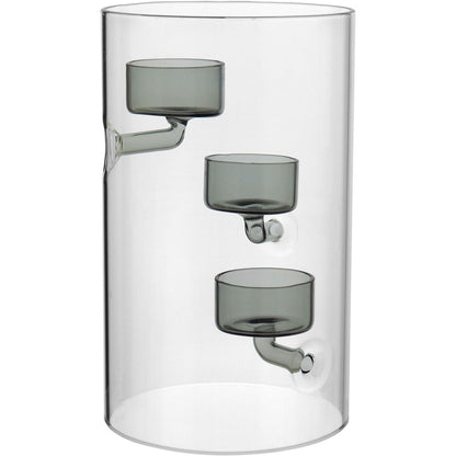 Castiçal Transparente para 3 Velas Borossilicato 20x12x12cm