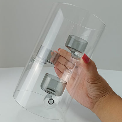 Castiçal Transparente para 3 Velas Borossilicato 20x12x12cm