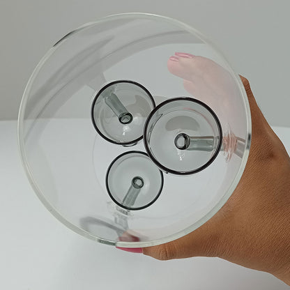 Castiçal Transparente para 3 Velas Borossilicato 20x12x12cm