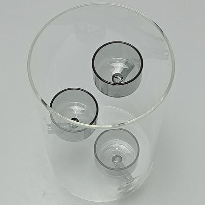 Castiçal Transparente para 3 Velas Borossilicato 20x12x12cm