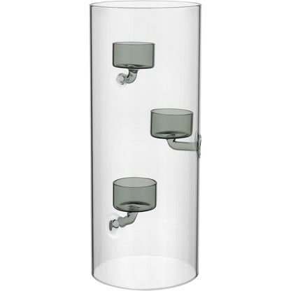 Castiçal para 3 Velas Borossilicato Transparente 30x12x12cm