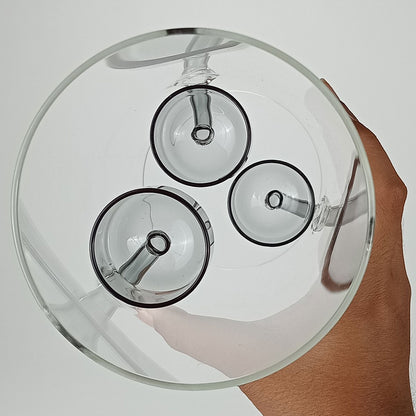 Castiçal para 3 Velas Borossilicato Transparente 30x12x12cm