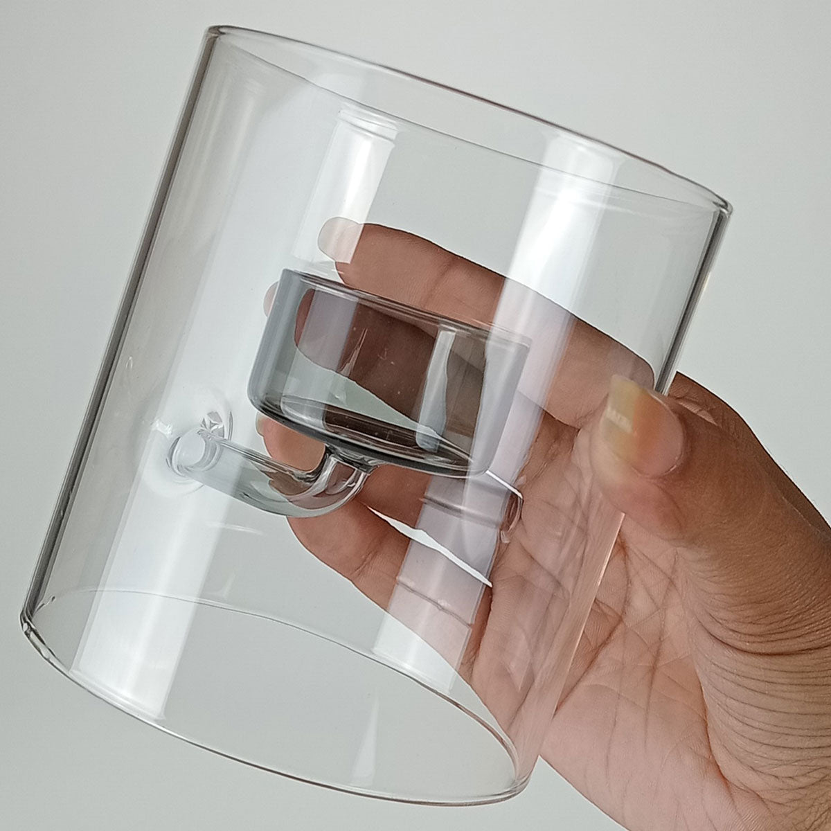 Castiçal Borossilicato Transparente 11x10cm para Velas Decorativas