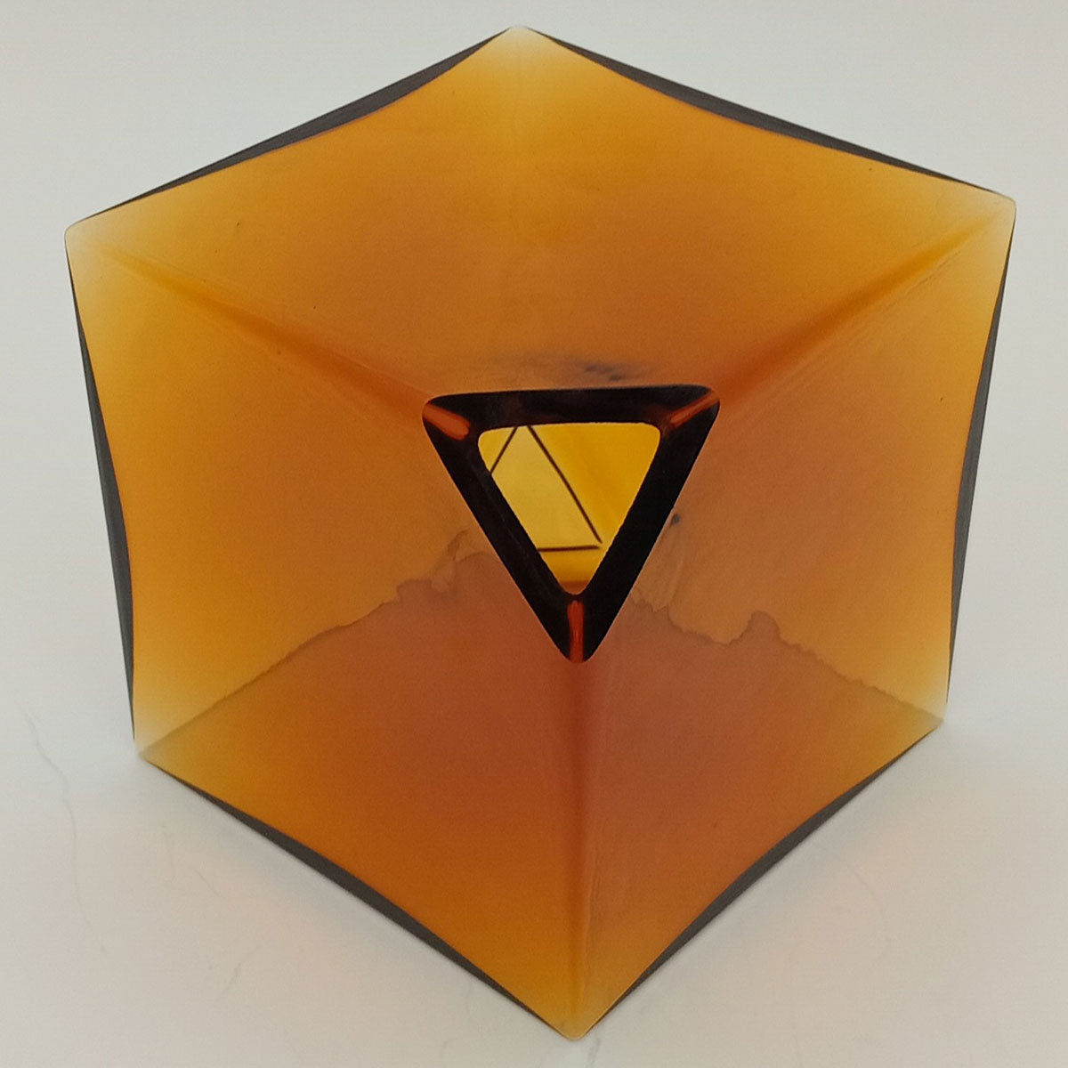 Vaso Cubo de Vidro Âmbar 15x15x15cm para Decoração Elegante