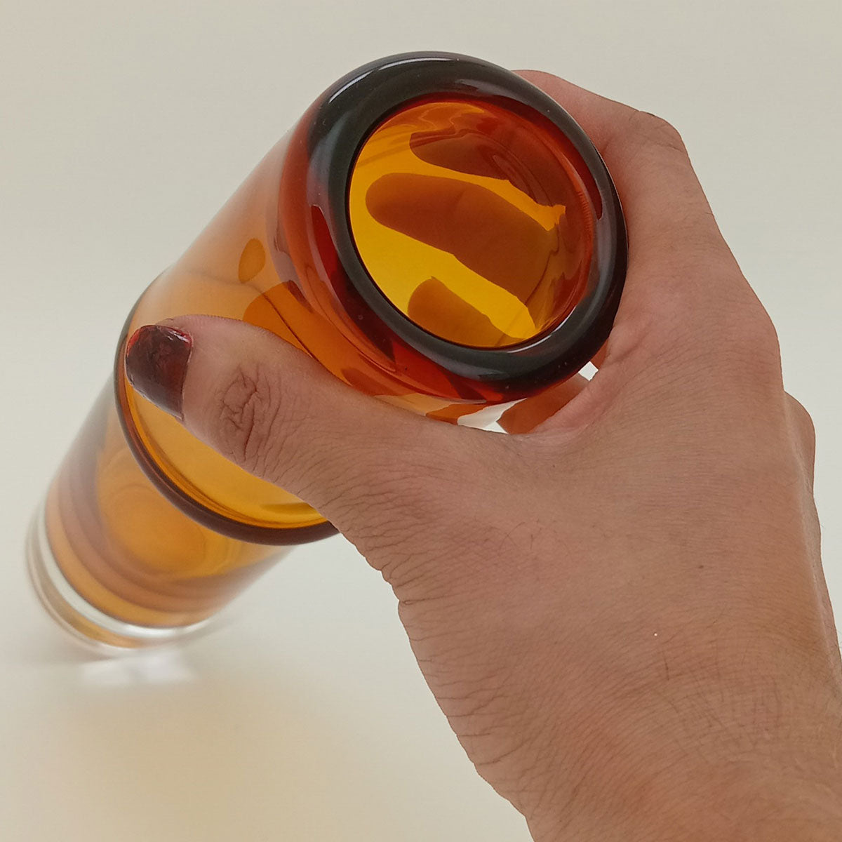 Vaso Vidro 25x6x6cm Âmbar