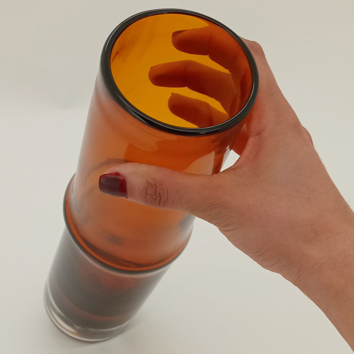 Vaso Vidro 32x8x8cm Âmbar