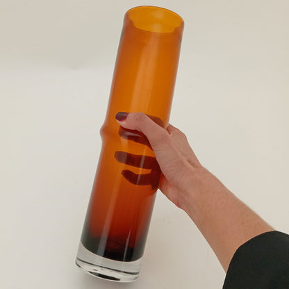 Vaso Vidro 32x8x8cm Âmbar