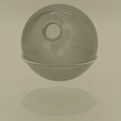 Vaso Esfera Vidro Cinza 10x10cm com Suporte Decorativo