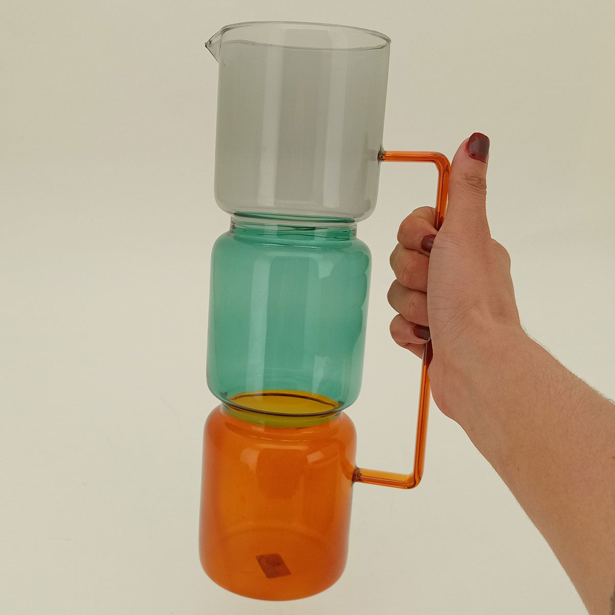 Jarro de Vidro Colorido 30cm Multicolorido para Decoração Elegante