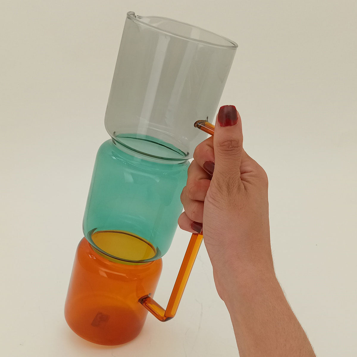 Jarro de Vidro Colorido 30cm Multicolorido para Decoração Elegante