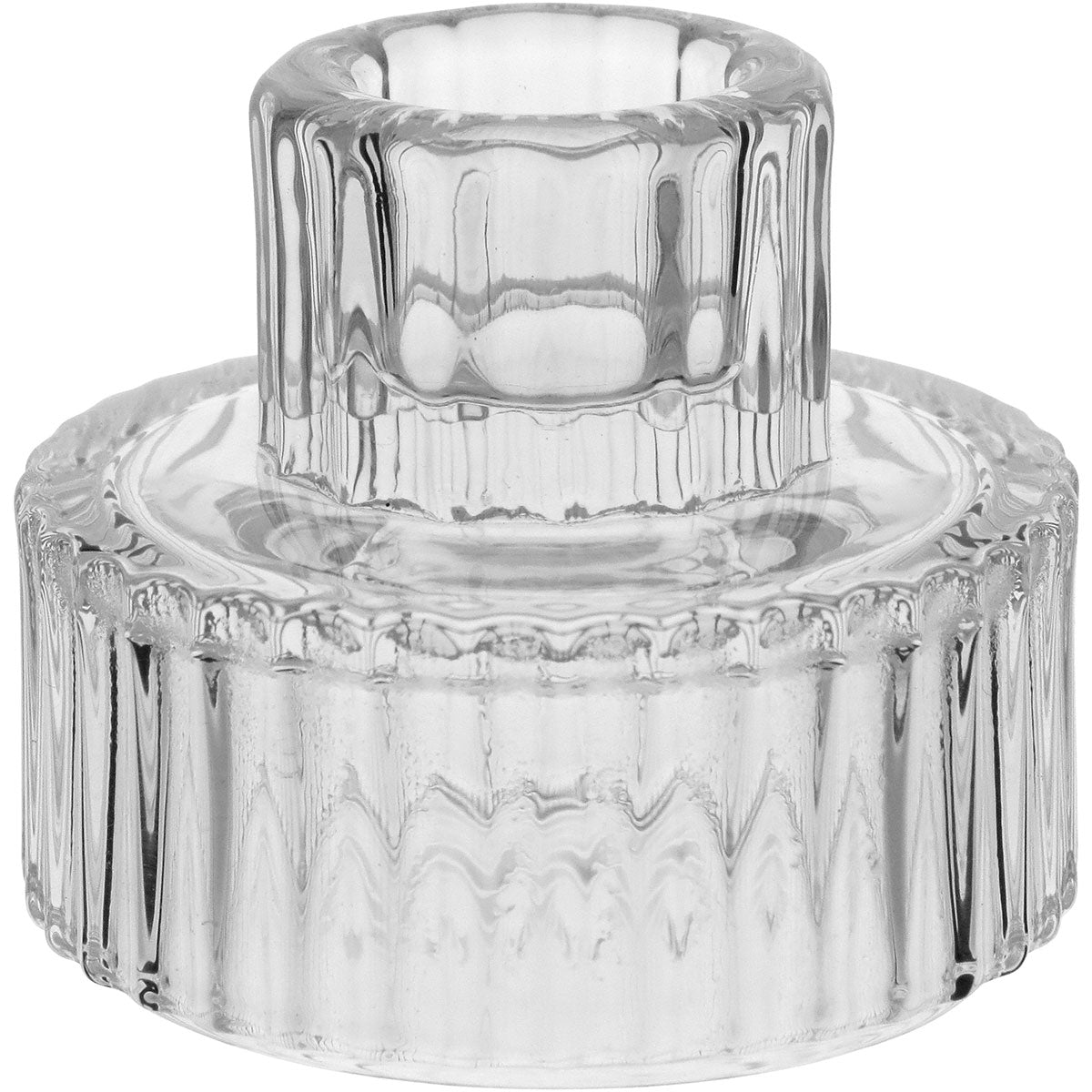 Castiçal Porta Velas de Vidro Transparente 6x6cm - Elegante e Durável