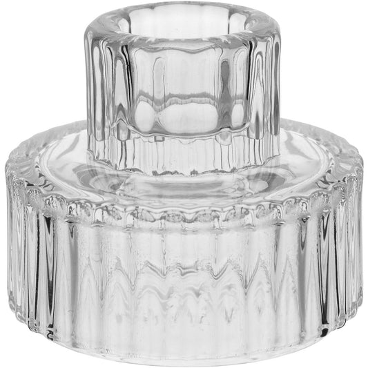 Castiçal Porta Velas de Vidro Transparente 6x6cm - Elegante e Durável