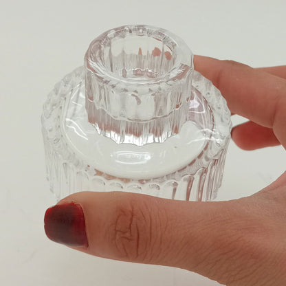 Castiçal Porta Velas de Vidro Transparente 6x6cm - Elegante e Durável