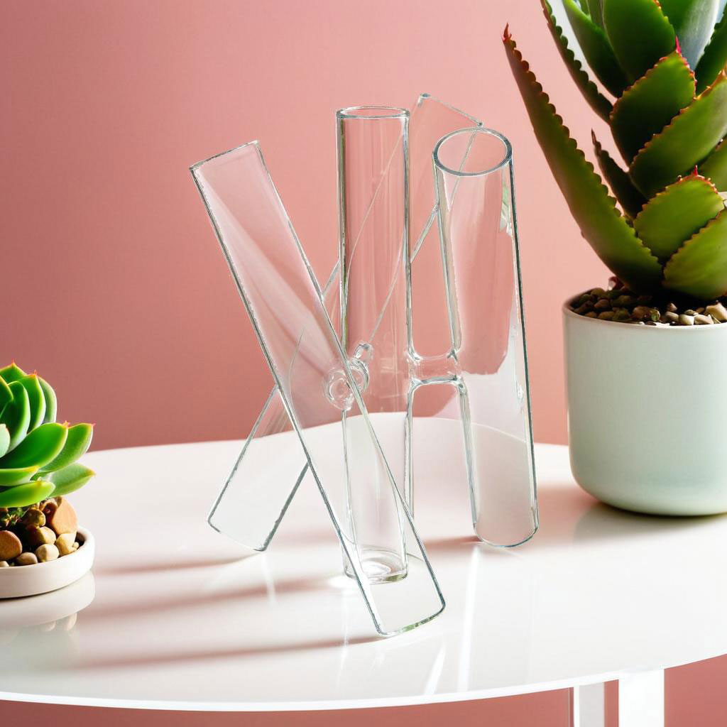 Vaso Tubos Borossilicato 19x21x21cm Transparente