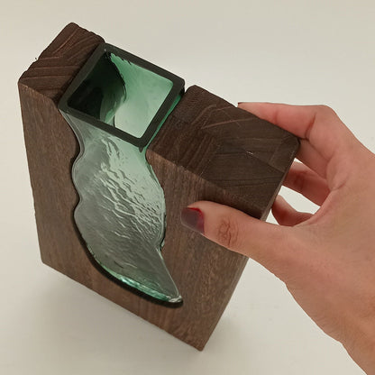 Vaso Vidro 32x18x5cm Verde