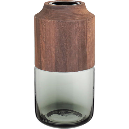 Vaso Vidro 30x10x10cm Cinza