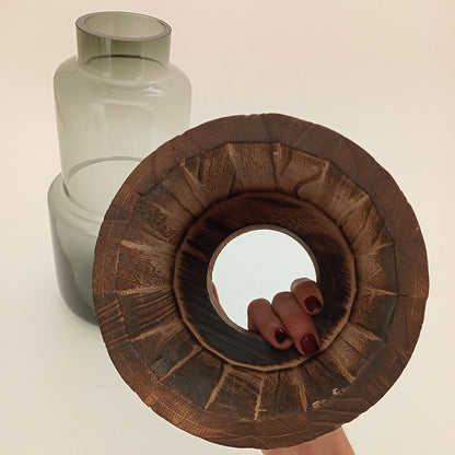 Vaso Vidro 30x10x10cm Cinza