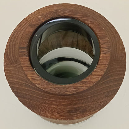 Vaso Vidro 30x10x10cm Cinza