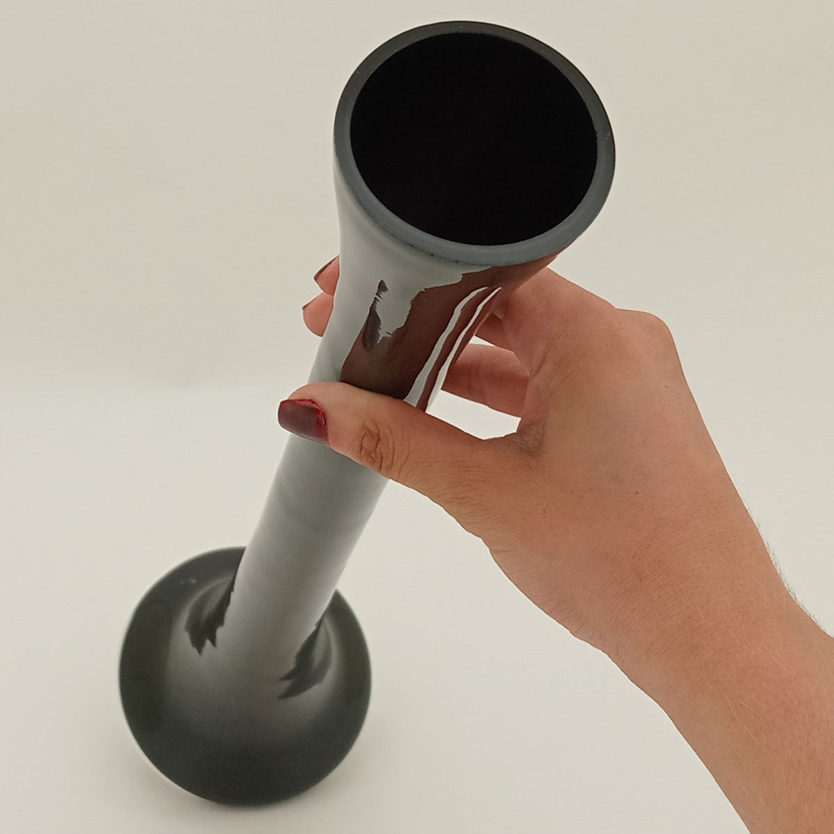 Vaso Vidro 50x12x12cm Preto