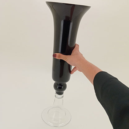 Vaso Vidro 50x16x16cm Preto