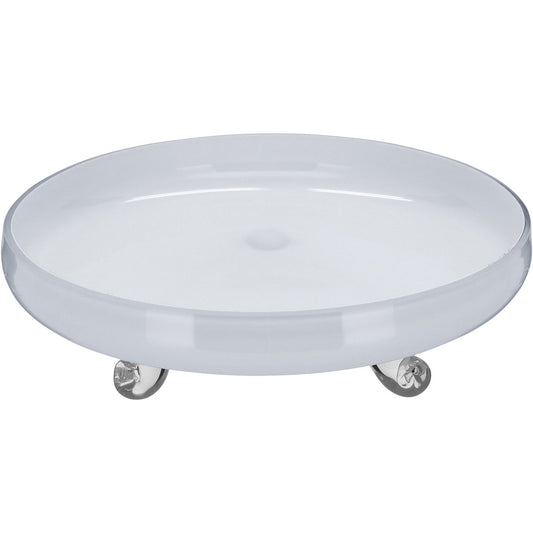 Centro de Mesa Decorativo Vidro Branco 29x29cm 8cm Elegante