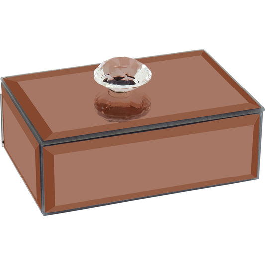 Porta Joias Espelhado MDF Bronze 3x6x10cm com Compartimentos