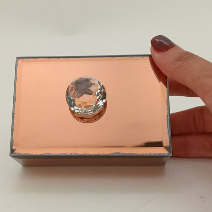 Porta Joias Espelhado MDF Bronze 3x6x10cm com Compartimentos