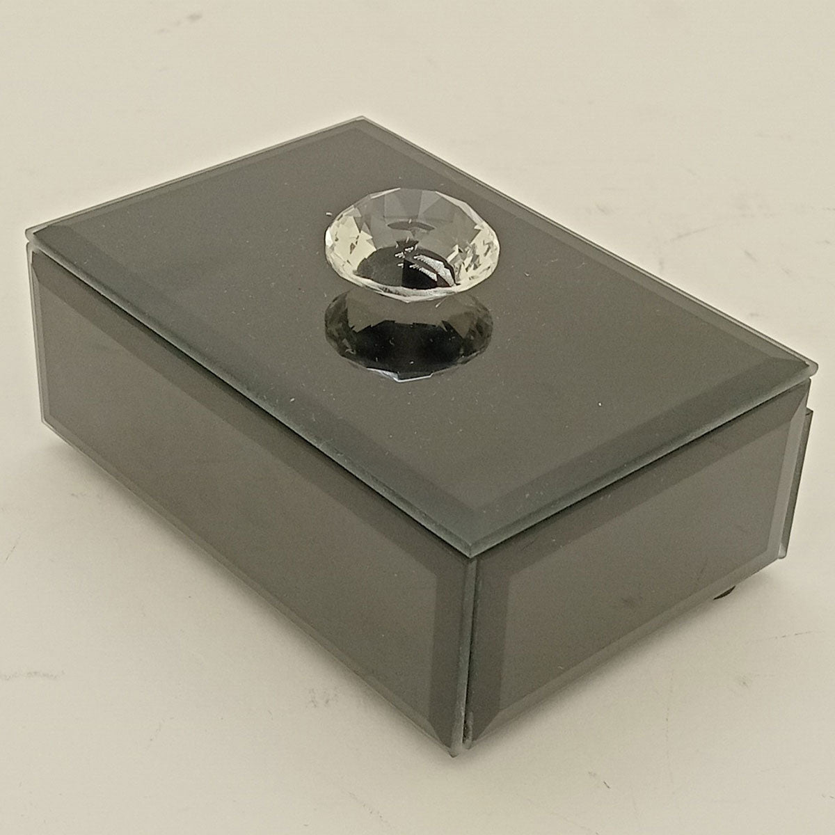 Porta Joias Espelhado MDF Preto 10x7x4cm Compartimentos Organizadores