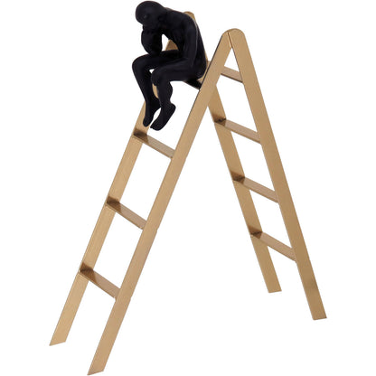 Escultura Decorativa Metal Dourado 31x15x15cm para Decoração