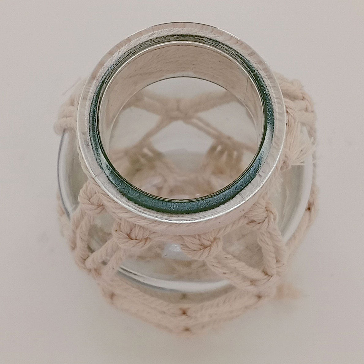 Vaso Trama Algodão Vidro 16x9x9cm Transparente