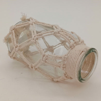 Vaso Trama Algodão Vidro 16x9x9cm Transparente