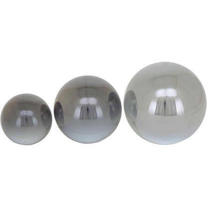 Conjunto de Esferas Decorativas em Vidro 3 Peças - Alta Qualidade