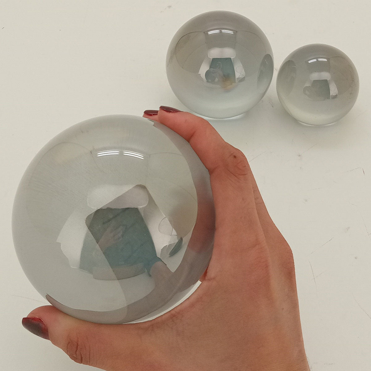 Conjunto de Esferas Decorativas em Vidro 3 Peças - Alta Qualidade